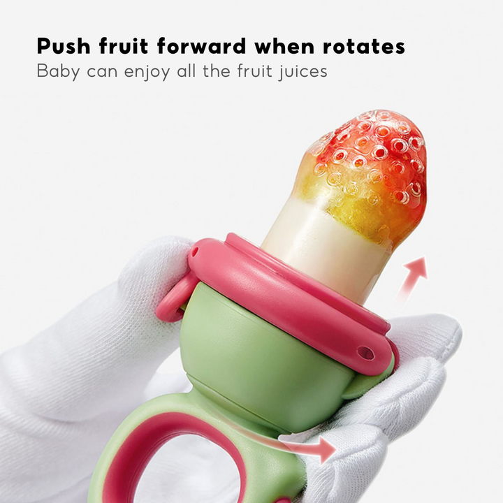 Babycare Baby Food Feeder Feeding Fruit Vegetable Bite Pacifier with 3 Nipple Replacement - Little Kooma