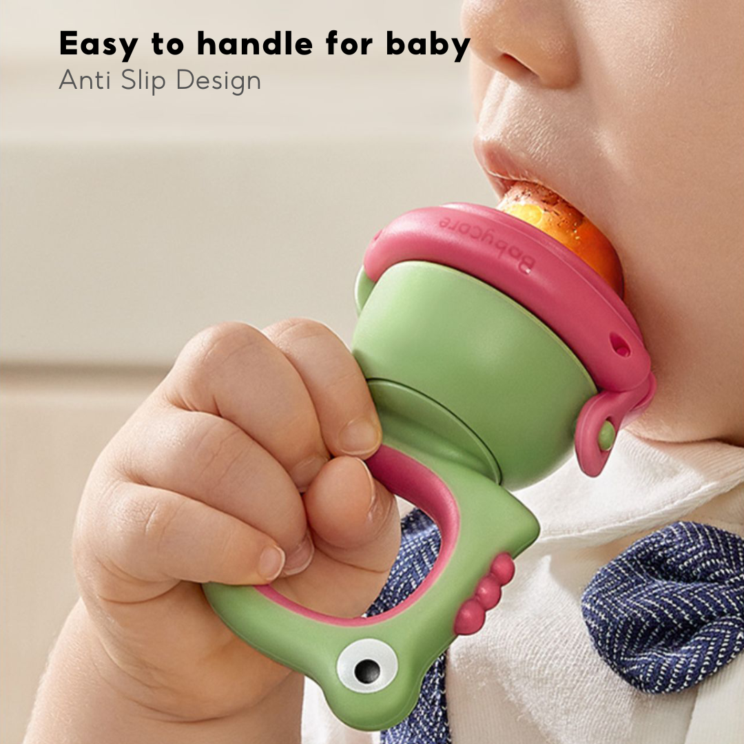 Babycare Baby Food Feeder Feeding Fruit Vegetable Bite Pacifier with 3 Nipple Replacement - Little Kooma