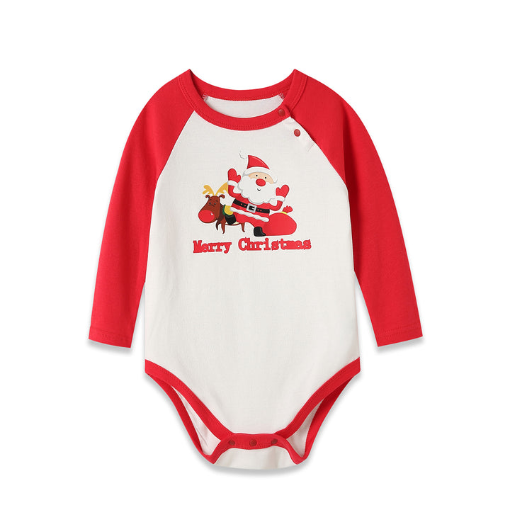 Baby Christmas Outfit Merry Christmas Santa Long Sleeve Bodysuit n Pants Two Piece Set - Little Kooma