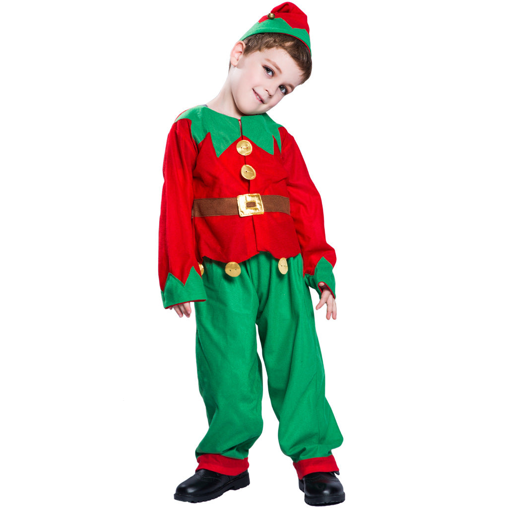 Kids Christmas Outfit Christmas Elf Red n Green Set - 1210 - Little Kooma