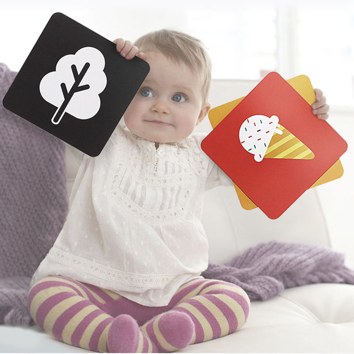 Baby Visual Stimulus Cards Early Education Card Visual Card Color Card Four Packs - Little Kooma