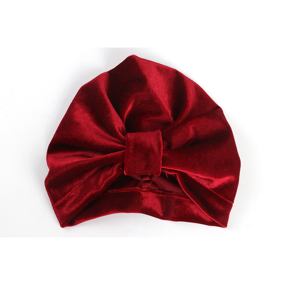 Baby Girl's Velour Turban Hat w Knot - 0816 - Little Kooma