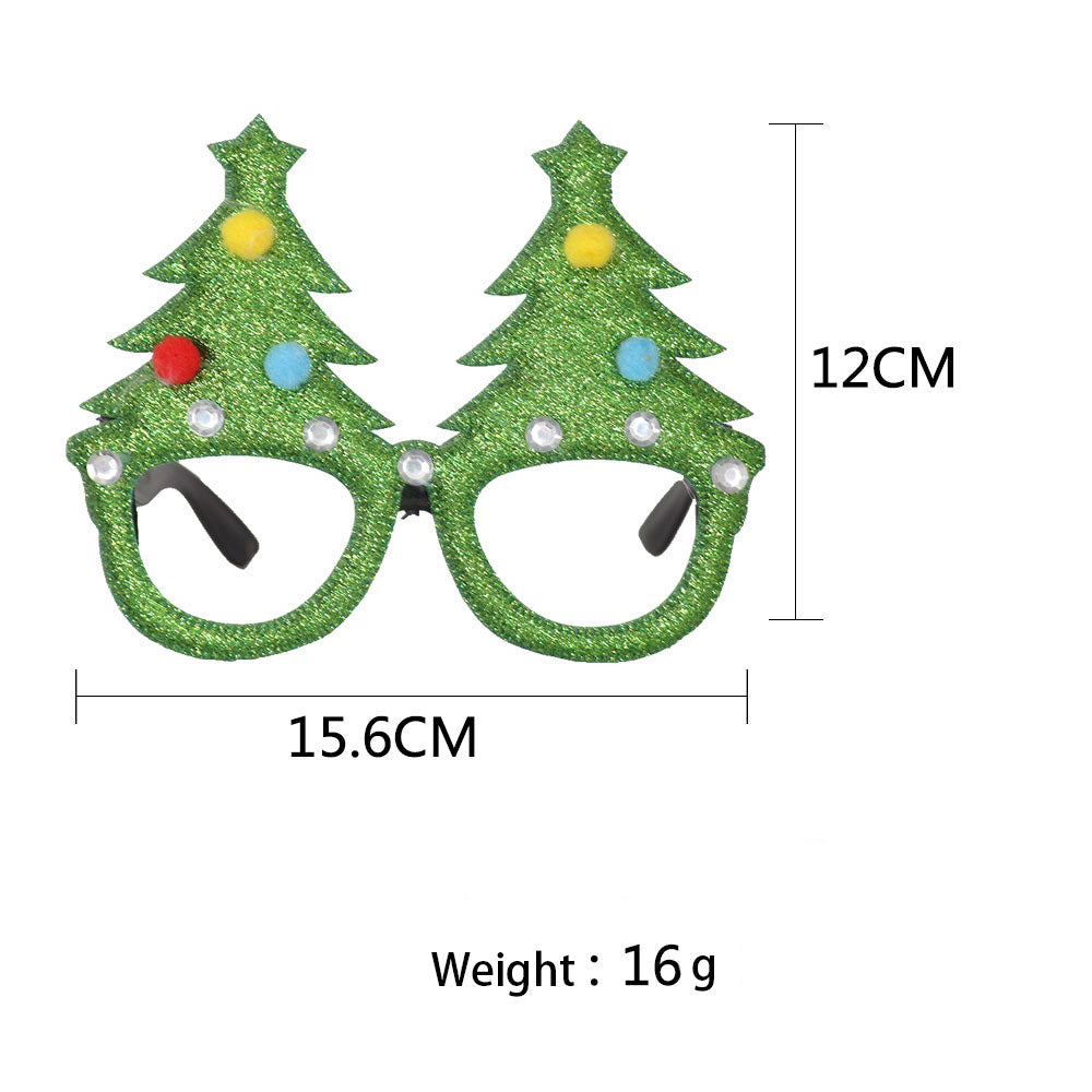 Christmas Holiday Glasses Glitter Glasses Frames Christmas Parties Accessories Photo Booth (One Size Fits All) - Little Kooma