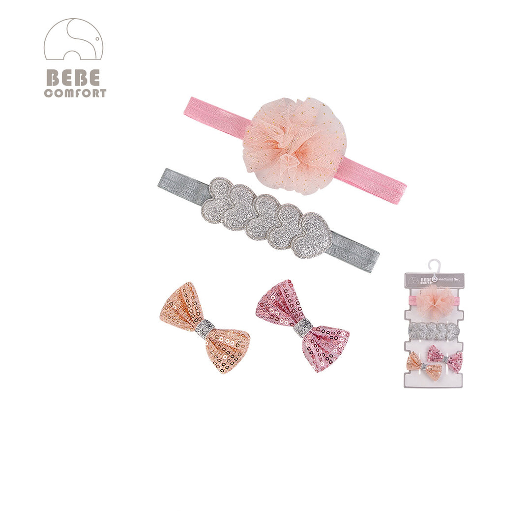 BEBE Comfort Headwraps n Hair Clips 4 Pcs Set BC73078 - Little Kooma