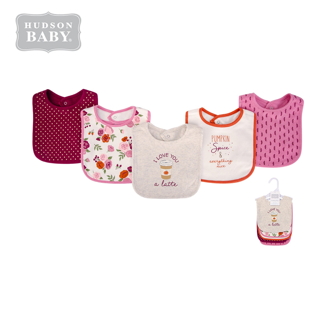 Baby 5pc Interlock Bibs Latte 17584 - Little Kooma