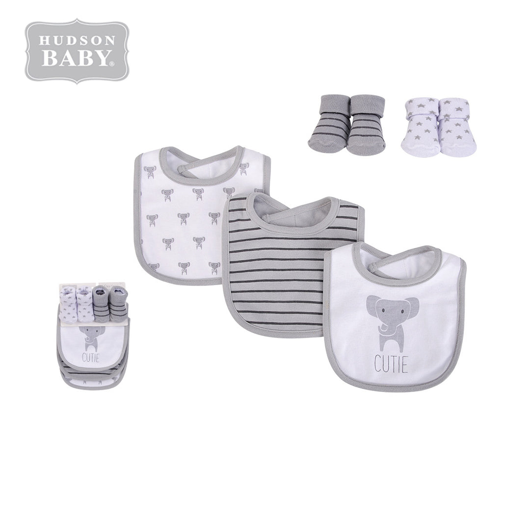 Baby Boy Bibs n Socks 5 Pcs Set Elephant 56259 - Little Kooma