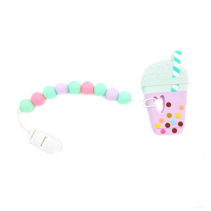 Taro Bubble Tea Baby Teether Set Gem - Lilac Mint - Little Kooma