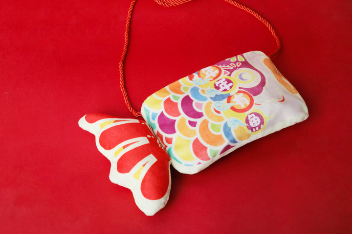 Baby Kids CNY Chinese New Year Ang Bao Red Velvet Envelope Sling Bag Little Fish Nian Nian You Yu - Little Kooma