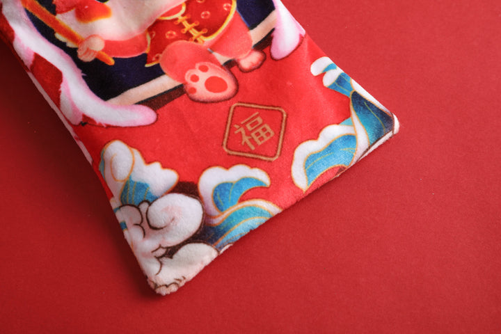 Baby Kids CNY Chinese New Year Rabbit Year Ang Bao Red Velvet Envelope Sling Bag Dancing Lion - Little Kooma