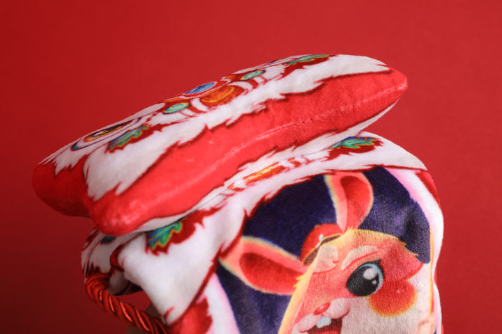 Baby Kids CNY Chinese New Year Rabbit Year Ang Bao Red Velvet Envelope Sling Bag Dancing Lion - Little Kooma