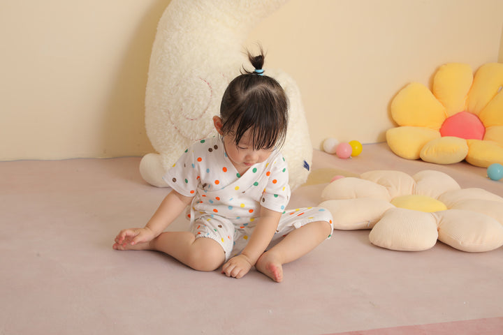 Baby Kimono Romper Colorful Polka Dots - Little Kooma