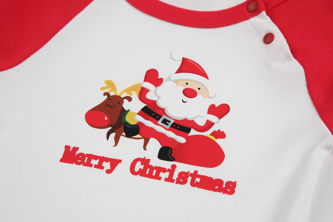 Baby Christmas Outfit Merry Christmas Santa Long Sleeve Bodysuit n Pants Two Piece Set - Little Kooma