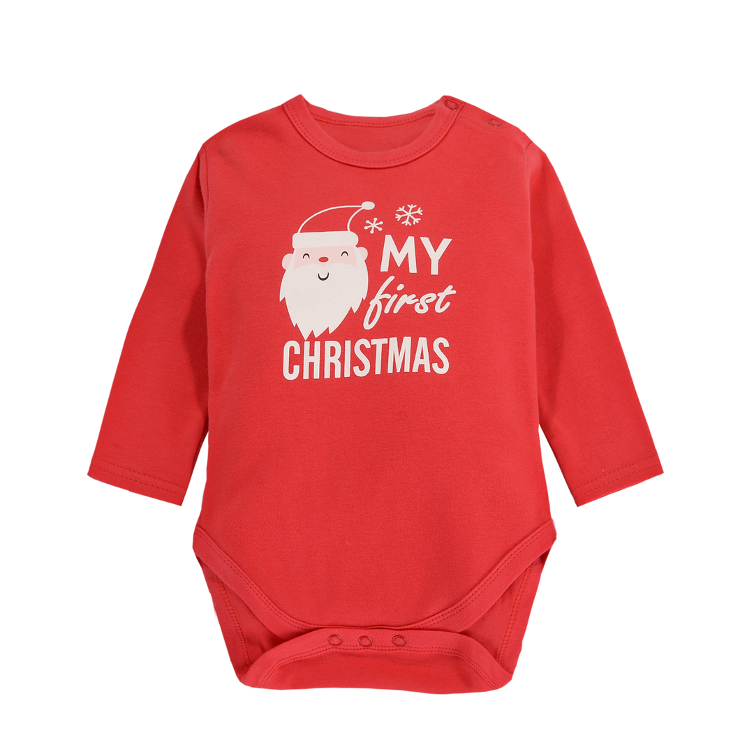 Baby Christmas Outfit My First Christmas Long Sleeve Bodysuit n Pants Two Piece Set - Little Kooma