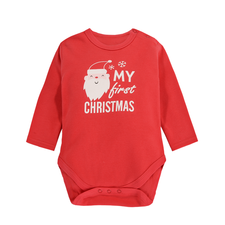 Baby Christmas Outfit My First Christmas Long Sleeve Bodysuit n Pants Two Piece Set - Little Kooma