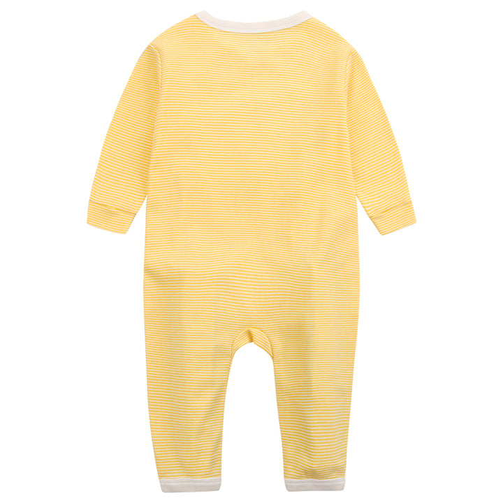 Baby Yellow Stripes Elephant Jumpsuit All In One - Little Kooma