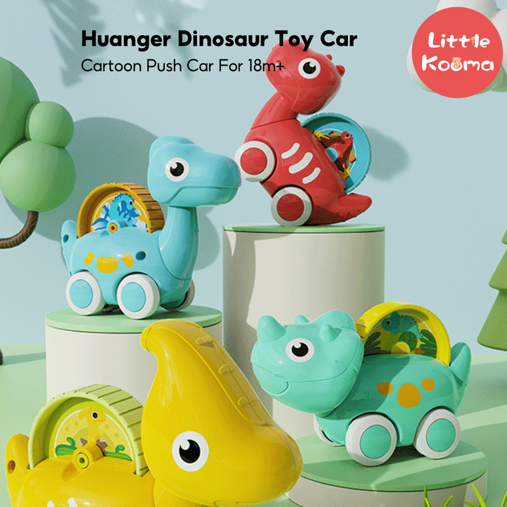 Huanger Cartoon Dinosaur Toy Cars Set - Little Kooma