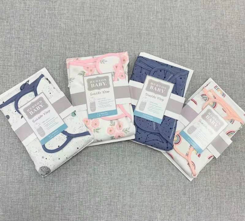 Hudson Baby Cotton Swaddle Wrap Magic Tape 0-3 months 1pc 01221CH Rainbows - Little Kooma