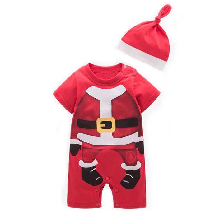 Baby Boy Christmas Outfit Santa Claus Romper Two Piece Set - 1125 - Little Kooma