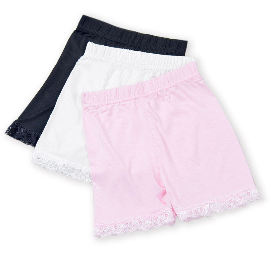 Baby Kids Girls Lace Solid Colour Safety Pants Shorts - Little Kooma