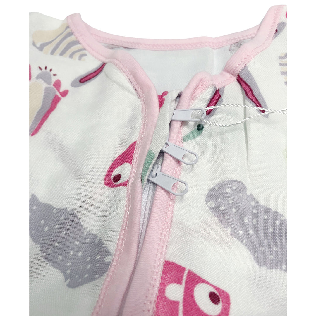 Baby Wearable Muslin Blanket Sleeveless Sleeping Bag 3-Way Zipper Pink - Little Kooma