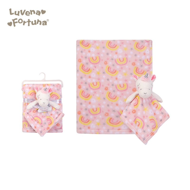 Luvena Fortuna Plush Blanket n Security Blanket R18663 - 0528 - Little Kooma