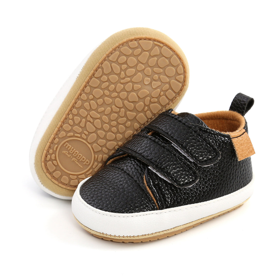 Baby Boy Girl PU Leather Shoes Magic Tape Anti-slip Sneakers - Little Kooma