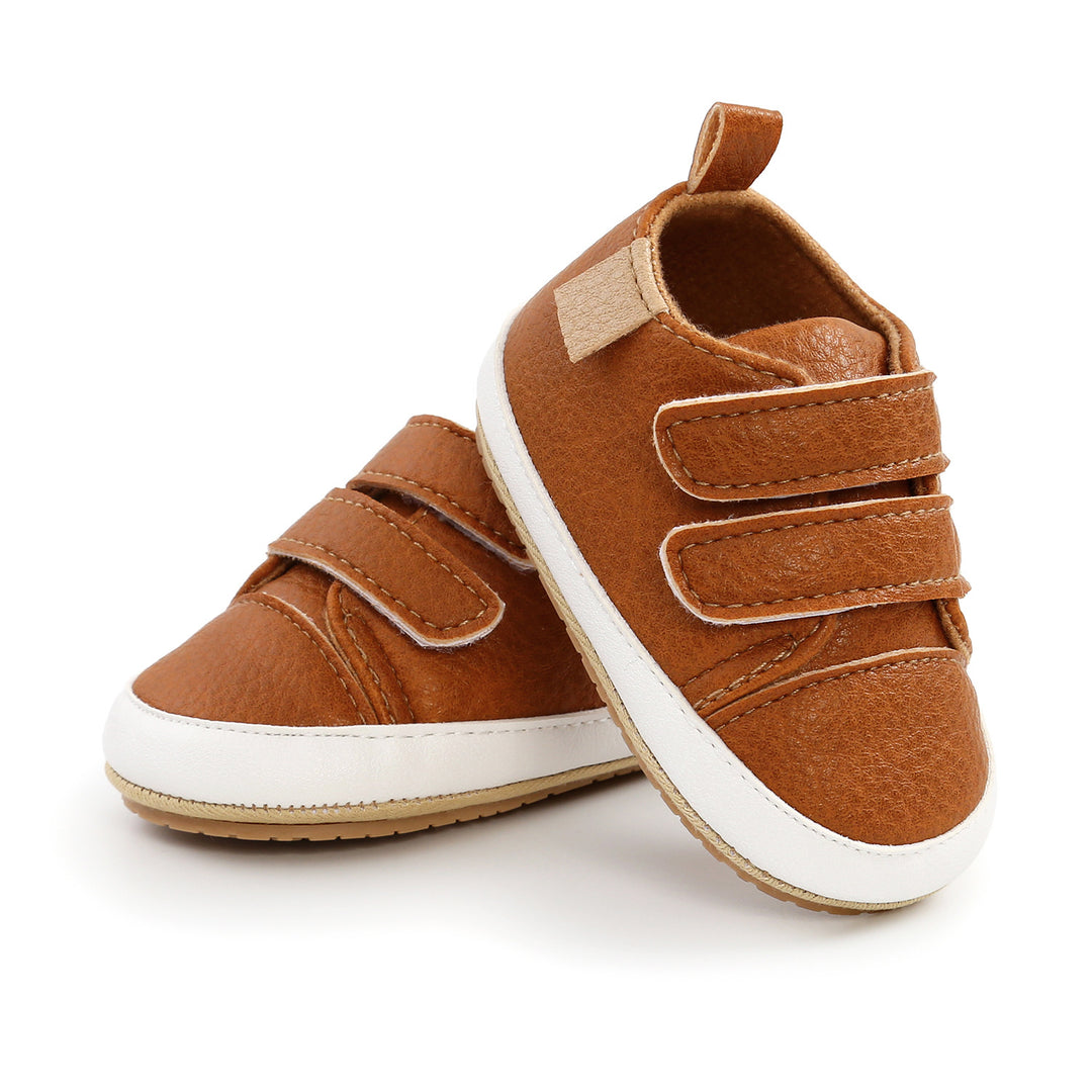 Baby Boy Girl PU Leather Shoes Magic Tape Anti-slip Sneakers - Little Kooma