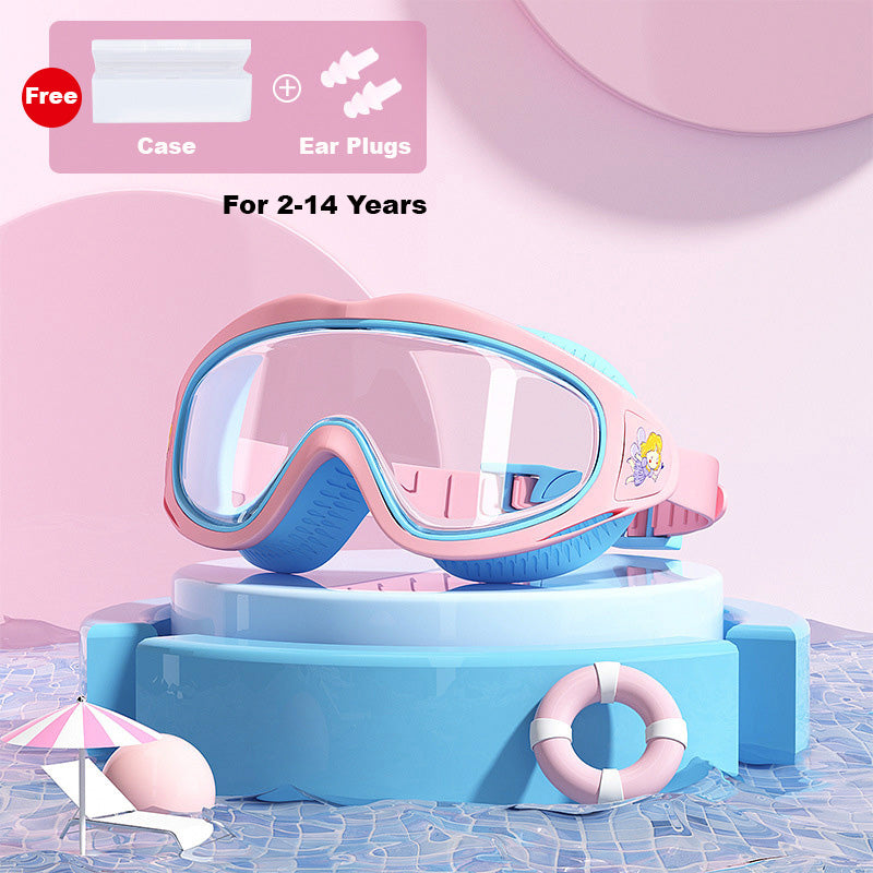 Kid's Swimming Goggles Anti-fog Wide Vision Silicone Frame - Little Kooma