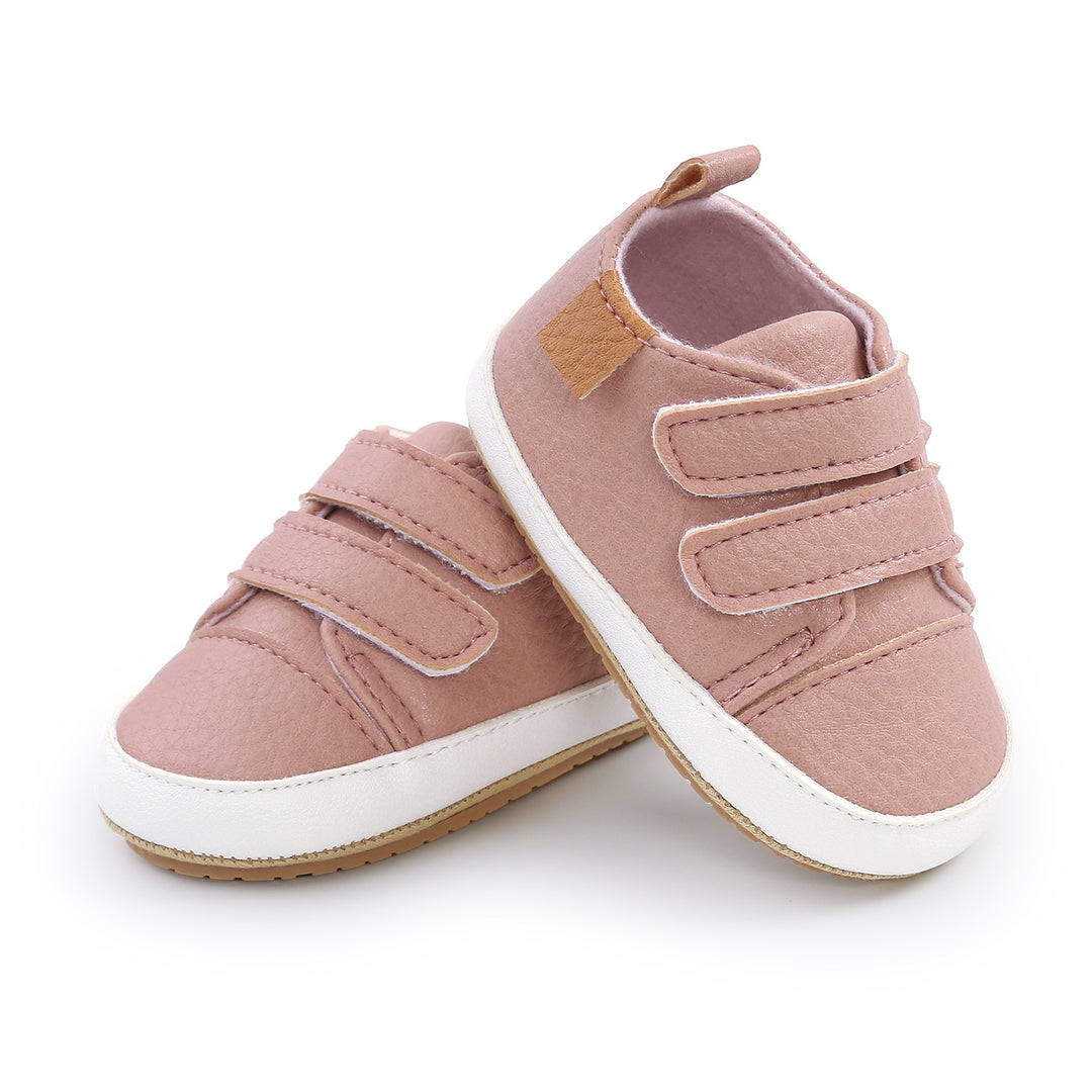 Baby Boy Girl PU Leather Shoes Magic Tape Anti-slip Sneakers - Little Kooma