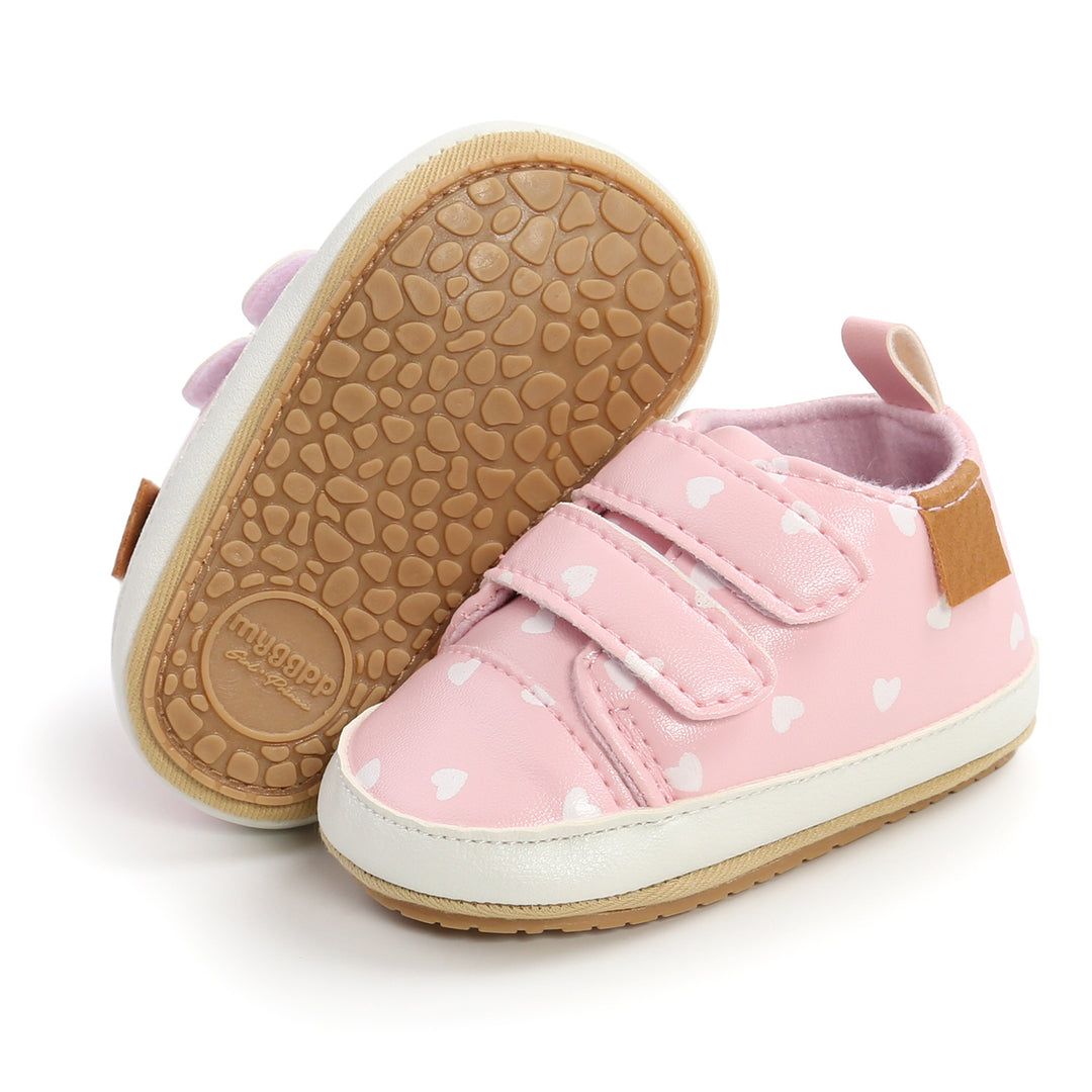 Baby Boy Girl PU Leather Shoes Magic Tape Anti-slip Sneakers - Little Kooma