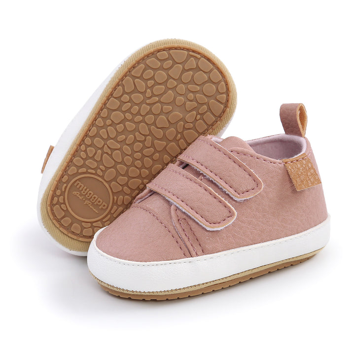 Baby Boy Girl PU Leather Shoes Magic Tape Anti-slip Sneakers - Little Kooma