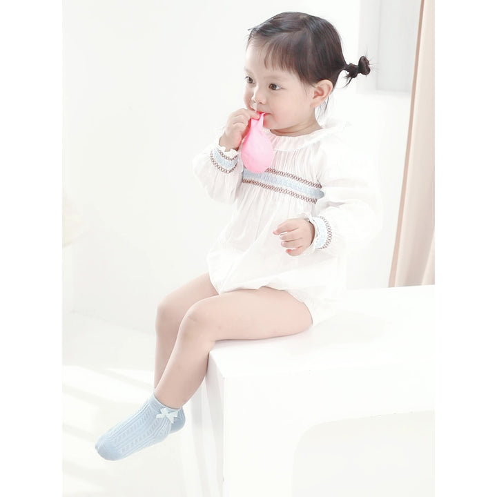 Baby Kids Girl Solid Color Bowtie Ankle Socks - Little Kooma