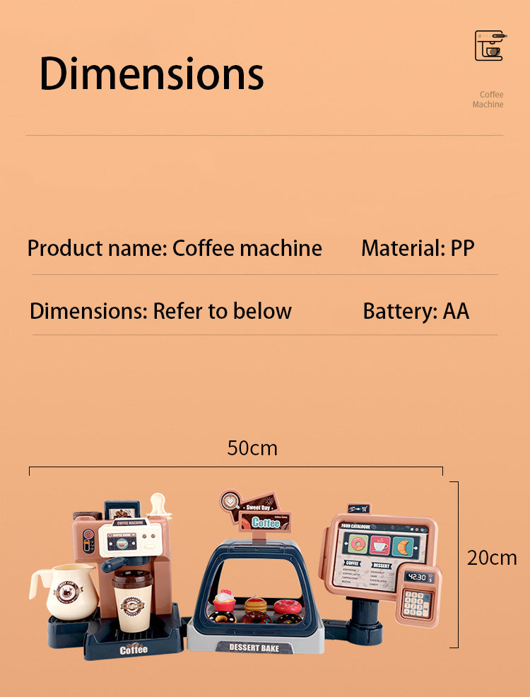 Baby Toddler Kids' 3-in-1 Toy Coffee Machine w Lights & Sound Effects 668-95 - Little Kooma