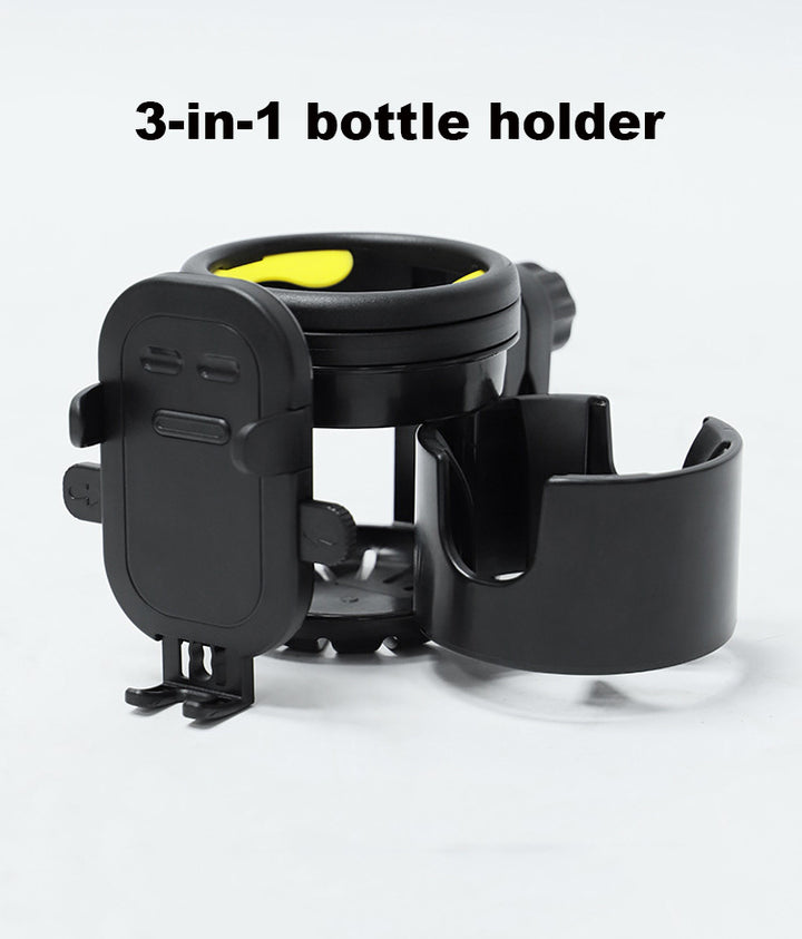 Universal Stroller Cup Holder w Handphone Holder 3-in-1 Stroller Accessories Bike Treadmill Wheelchair Water Bottle Holder - Little Kooma