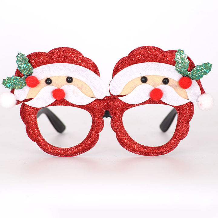 Christmas Holiday Glasses Glitter Glasses Frames Christmas Parties Accessories Photo Booth (One Size Fits All) - Little Kooma