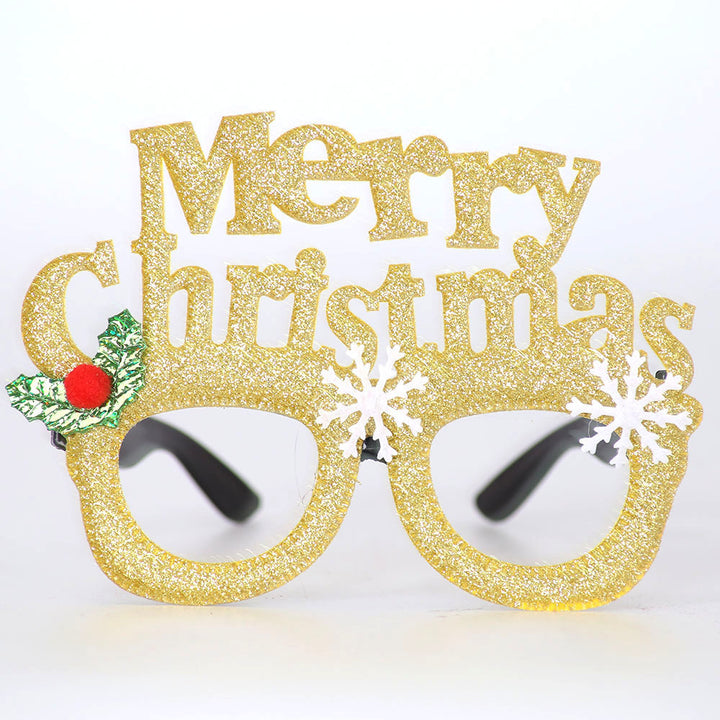 Christmas Holiday Glasses Glitter Glasses Frames Christmas Parties Accessories Photo Booth (One Size Fits All) - Little Kooma