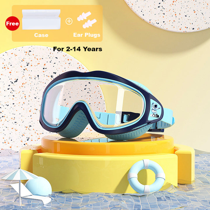 Kid's Swimming Goggles Anti-fog Wide Vision Silicone Frame - Little Kooma