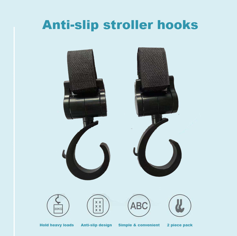 Baby Stroller Hook Clips 360° Rotatable Multi-Functional Mommy Bag Hooks Plastic Infant Stroller Accessories - Little Kooma