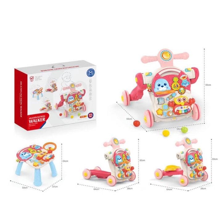 Huanger Baby Push Walker 4 in 1 Activity Center | Balance Bike | Scooter - Little Kooma