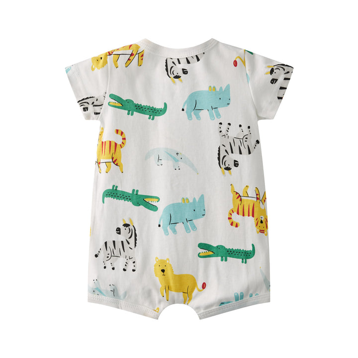 Baby Boy Jungle Animal Prints Romper - Little Kooma