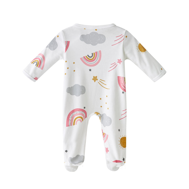 Baby Rainbow Clouds Two Way Zip Sleepsuit All In One Jumpsuit - Little Kooma