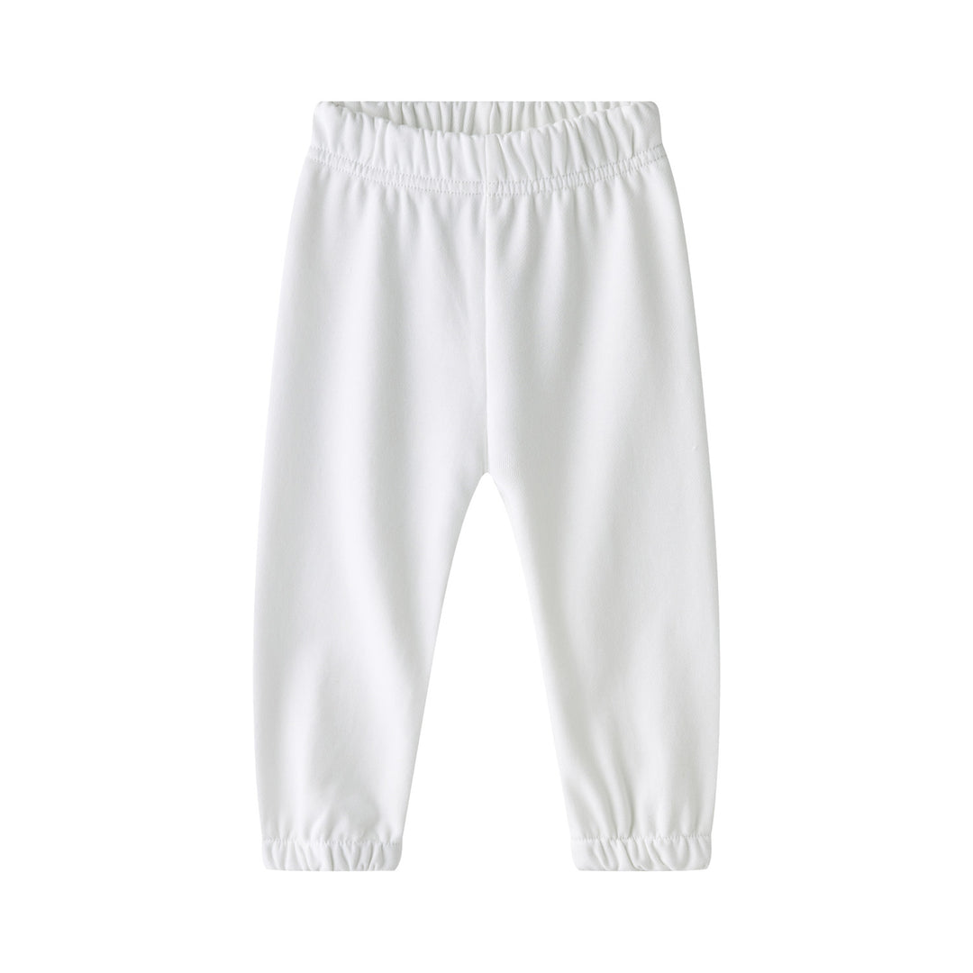 Baby Kids Plain White Long Pants 100% Cotton Bottom National Day Outfit 2022 - Little Kooma