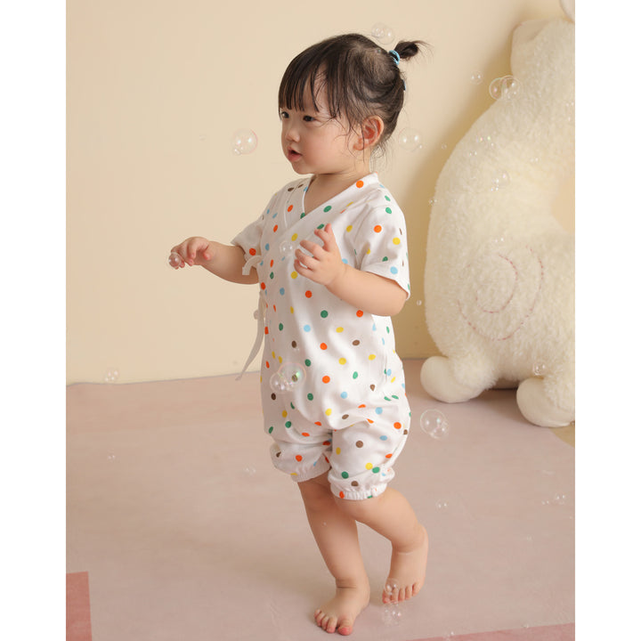 Baby Kimono Romper Colorful Polka Dots - Little Kooma